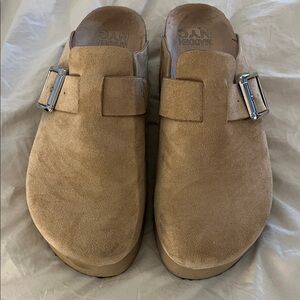 Tan Suede Mules